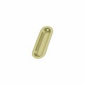 Deltana Flush Pull; Oblong; 3-1/2 x 11/4 x 5/16; Unlacquered Bright Brass Finish FP223U3-UNL